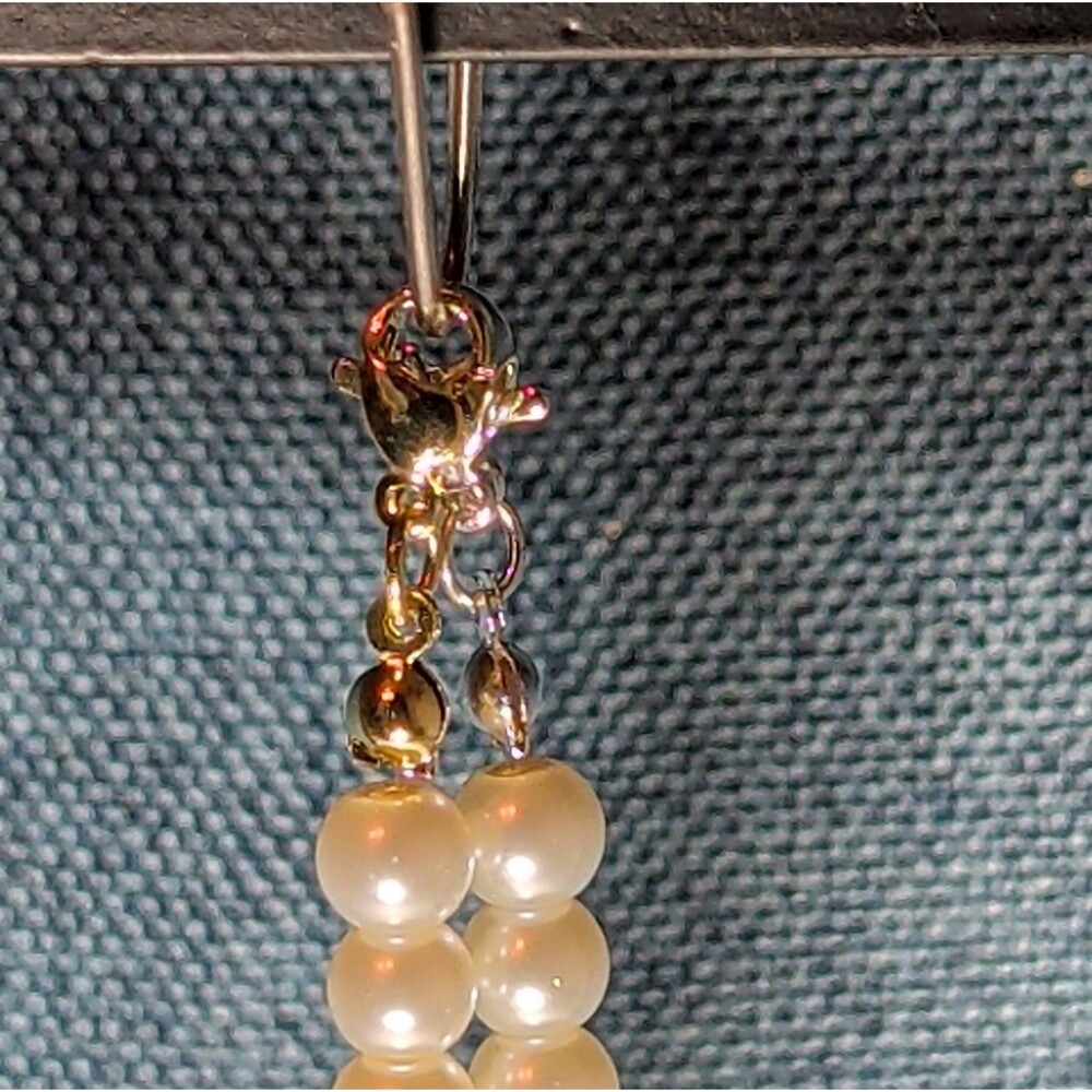 Faux Pearl Purse Charm Gold Silver Tone W Letter Initial - Picture 6 of 16